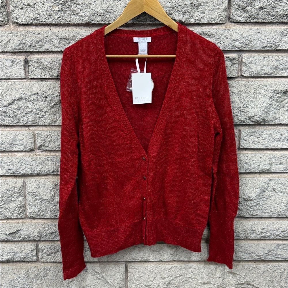 BNWT Vintage ALFRED SUNG Vibrant Red Women's Cardigan